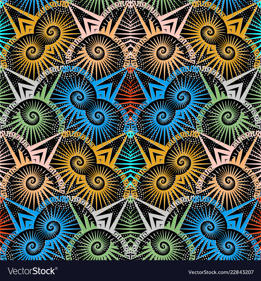 Modern colorful geometric greek seamless pattern Vector Image