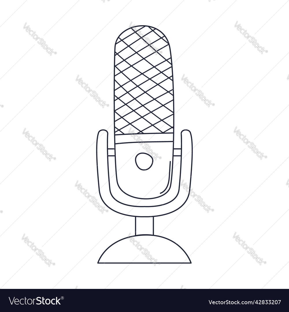 Outline wireless professional studio microphone Vector Image