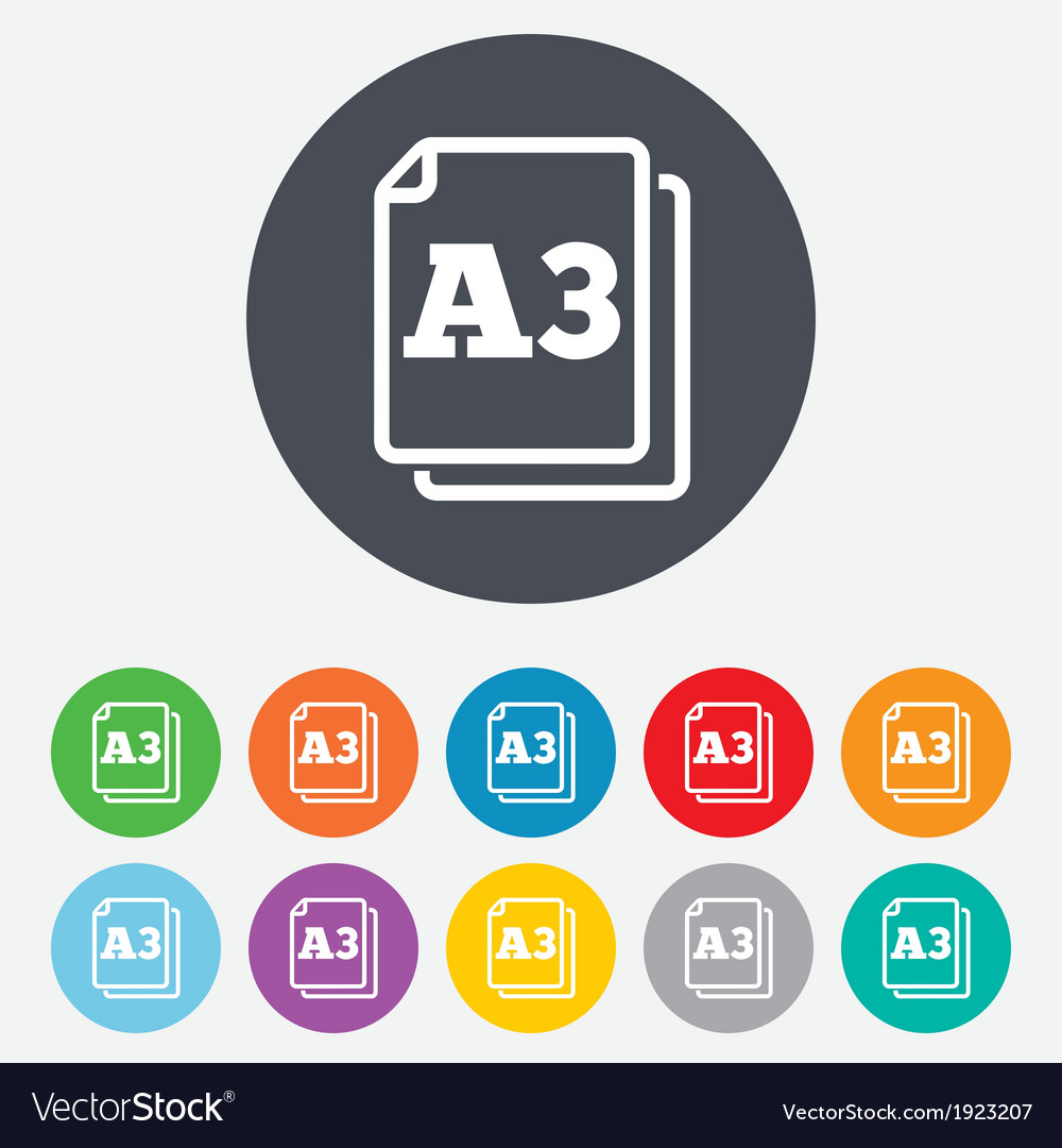 Paper size a3 standard icon document symbol