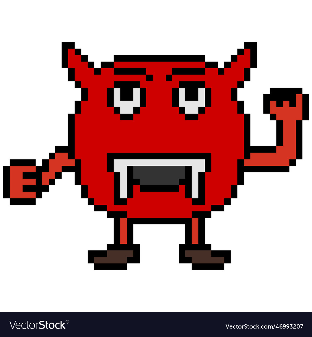 Pixel art face emoticon character