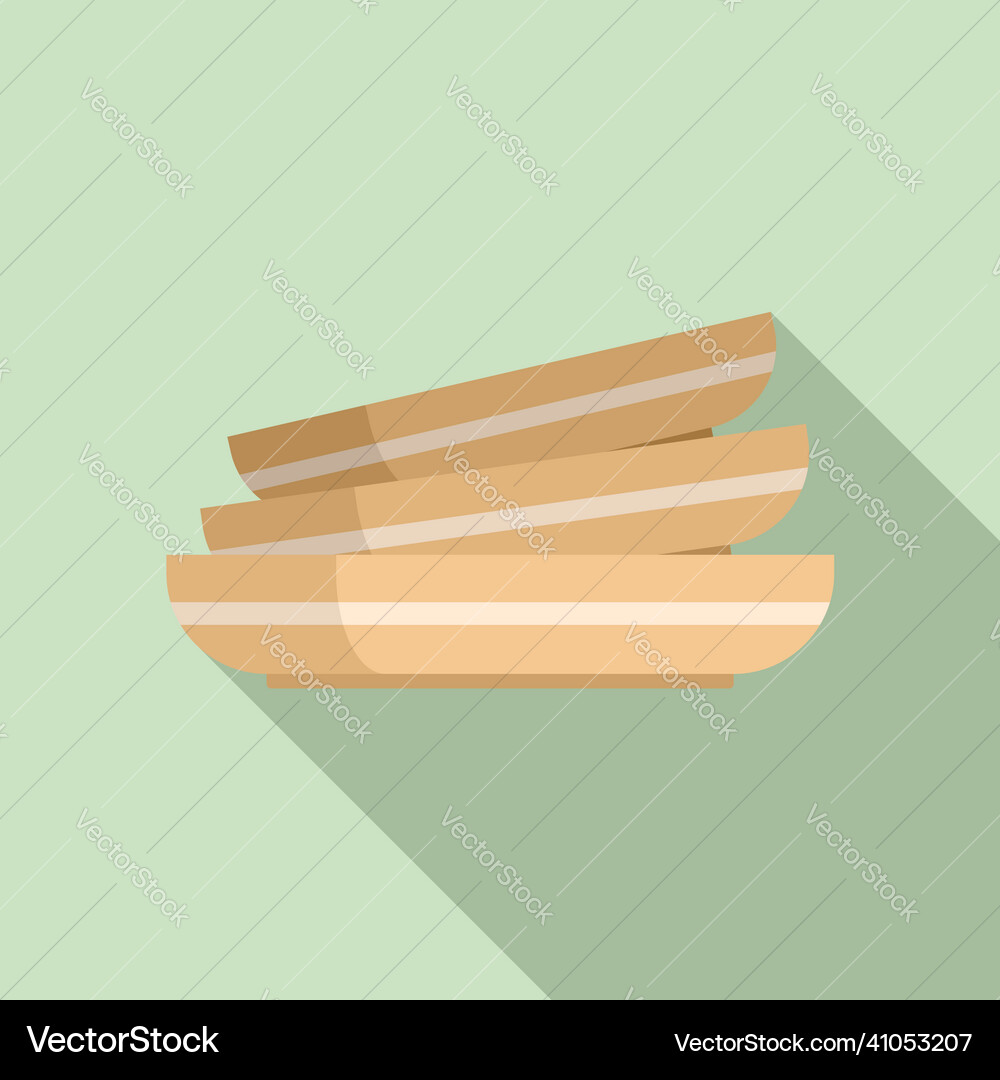 Plate stack icon flat dish food Royalty Free Vector Image
