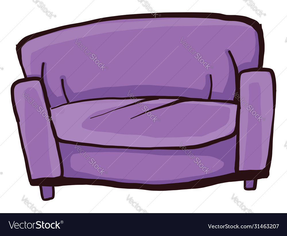 Purple Sofa On White Background Royalty Free Vector Image