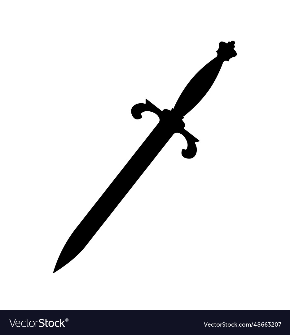 Vintage dagger silhouette Royalty Free Vector Image