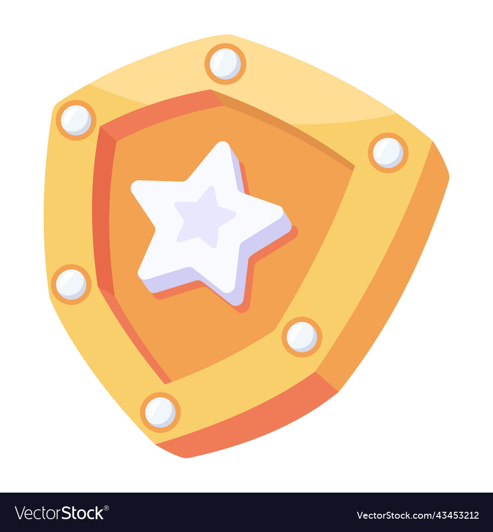 A customizable flat icon of star shield