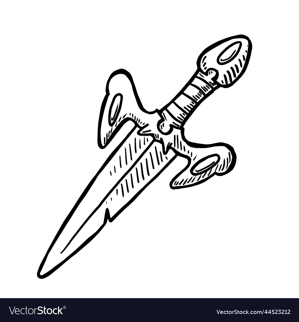 Fantasy dagger on white background