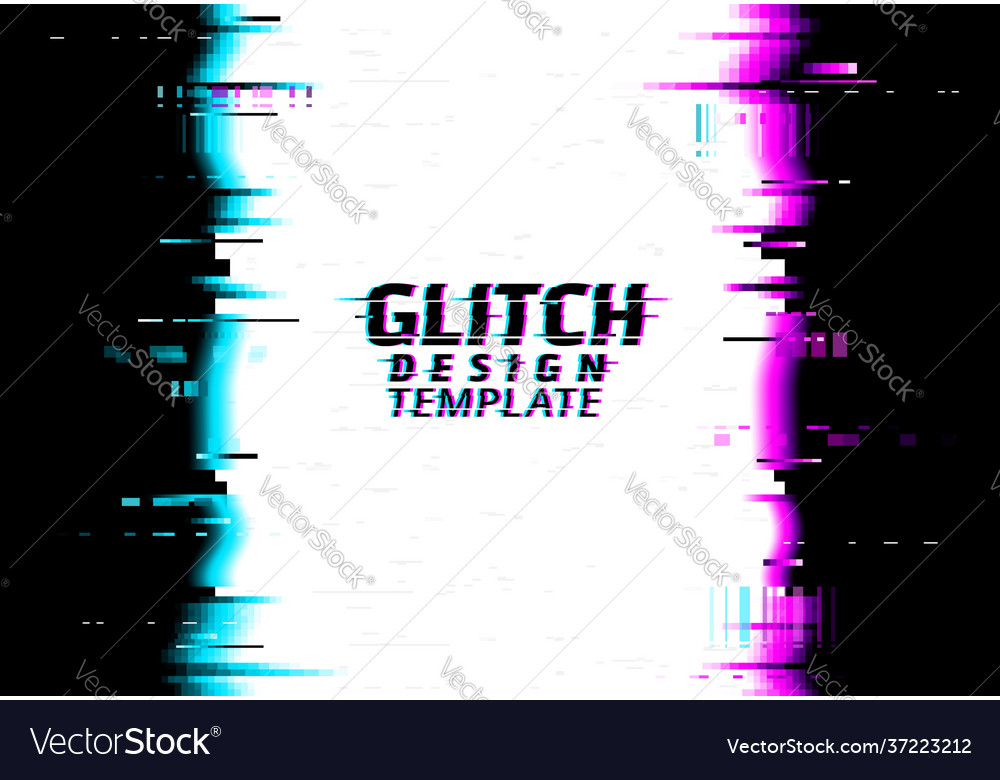 Glitch on screen video signal error design effect Vector Image