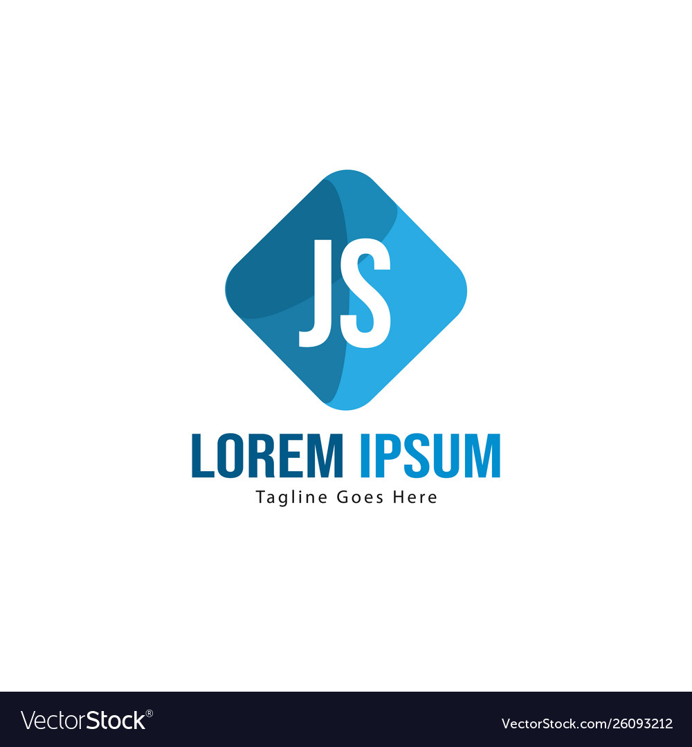Initial js logo template with modern frame Vector Image