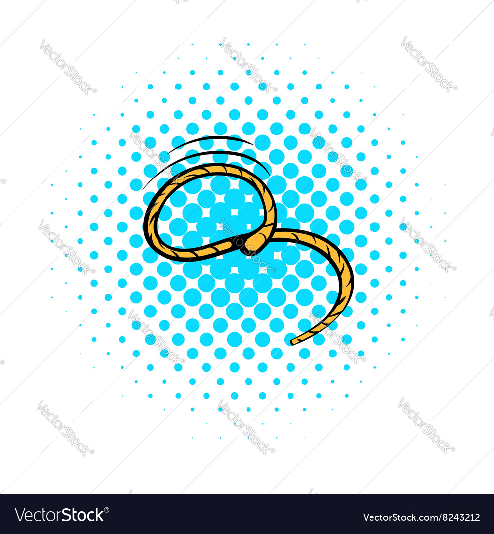 Lasso icon comics style Royalty Free Vector Image