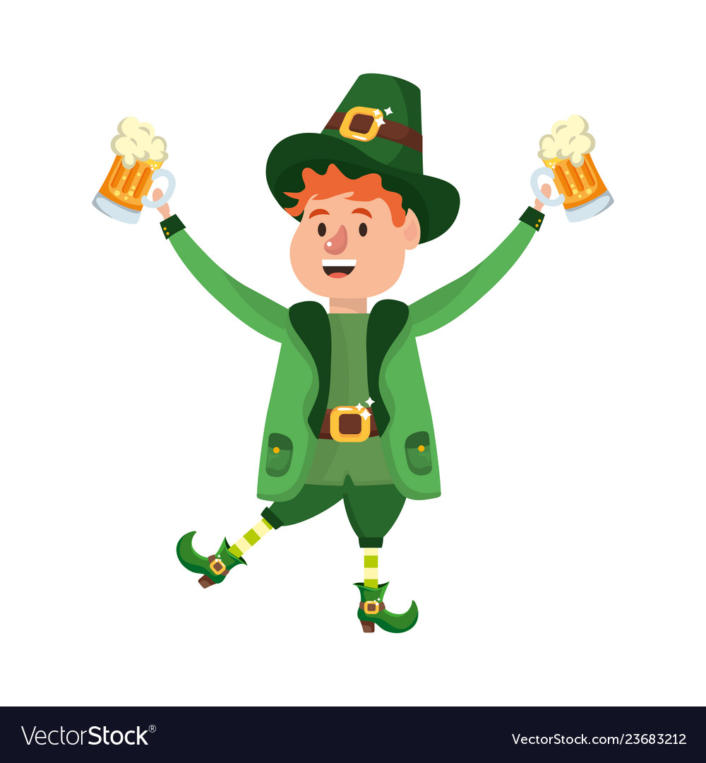 Leprechaun party beer Royalty Free Vector Image