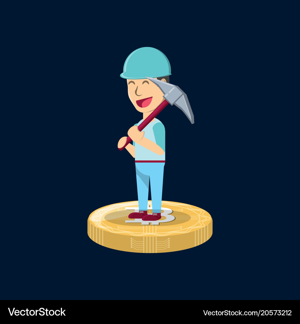 Mining cryptocurrency design Royalty Free Vector Image