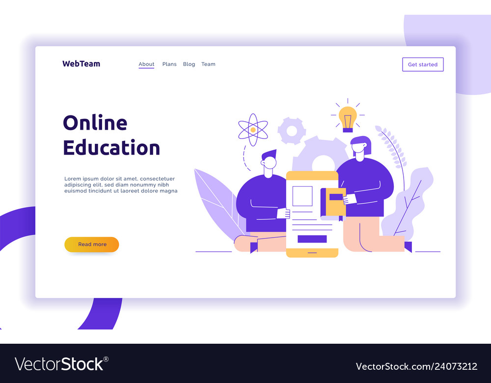 Online education web page banner Royalty Free Vector Image