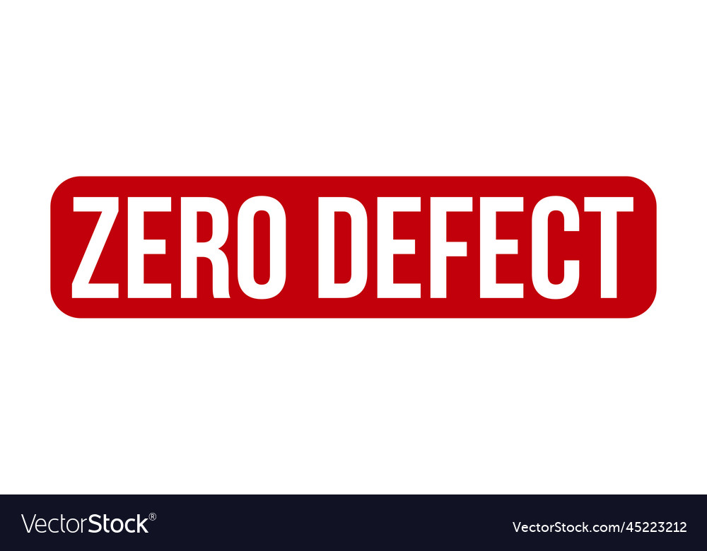 Zero Defect Rubber Stamp Seal Royalty Free Vector Image