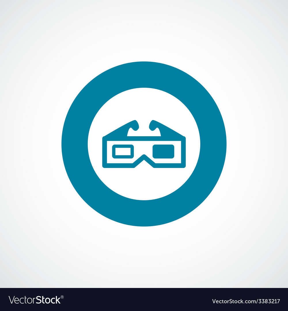 3d movie bold blue border circle icon Royalty Free Vector