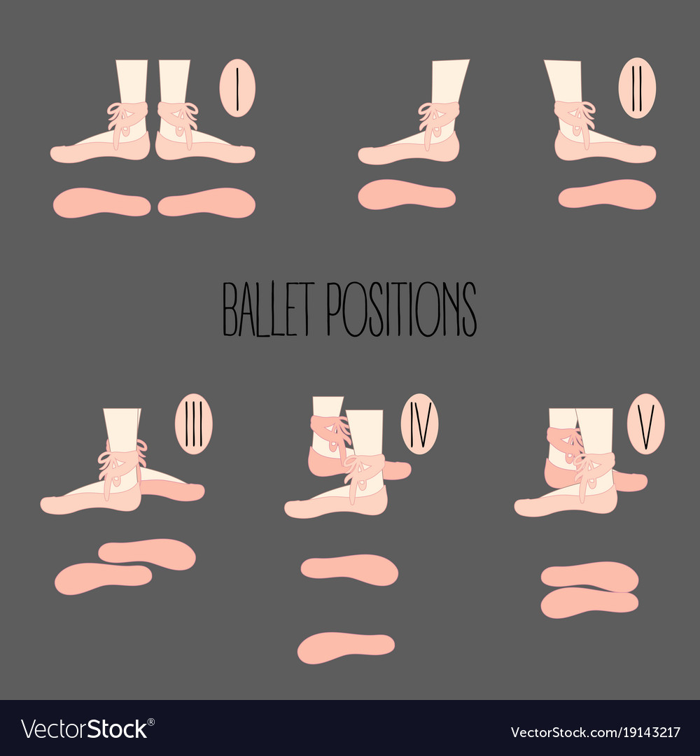 Five ballet position legs Royalty Free Vector Image