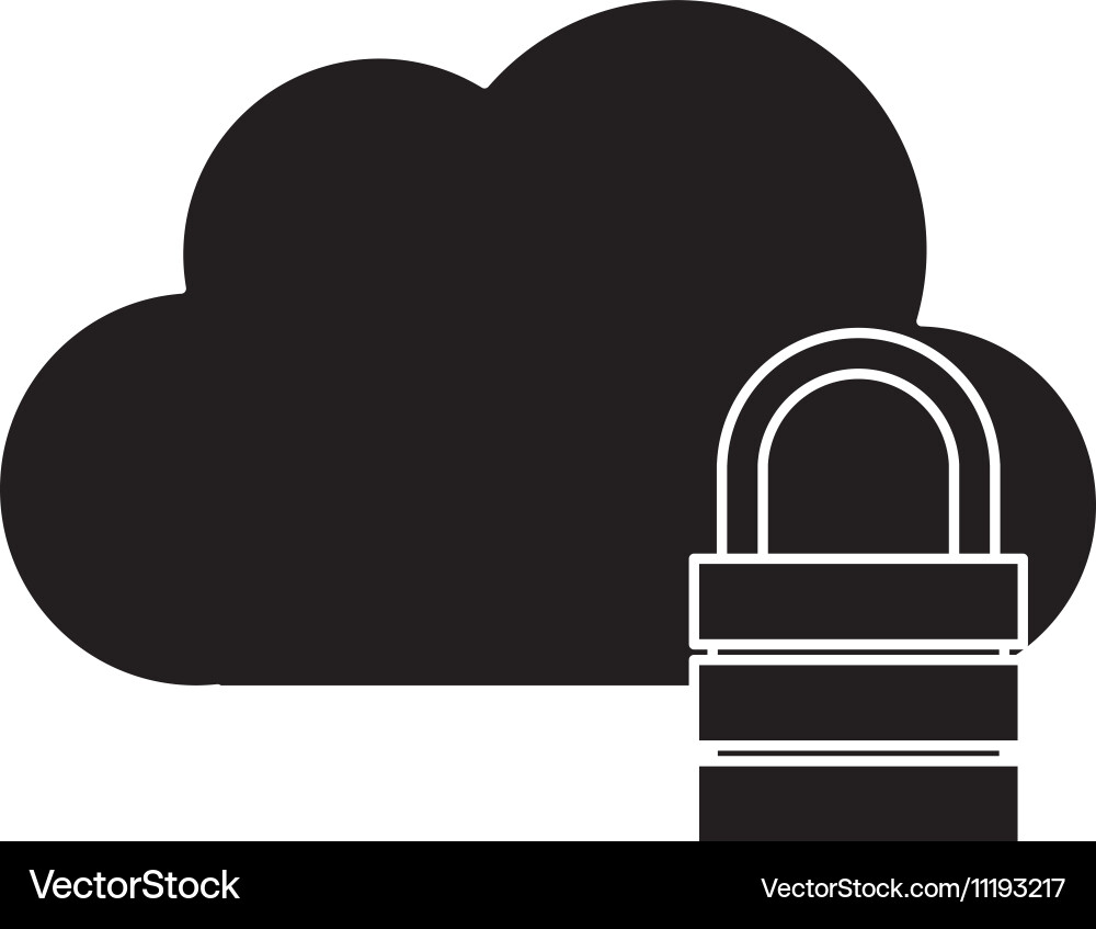 Isolated cloud with padlock design Royalty Free Vector Image