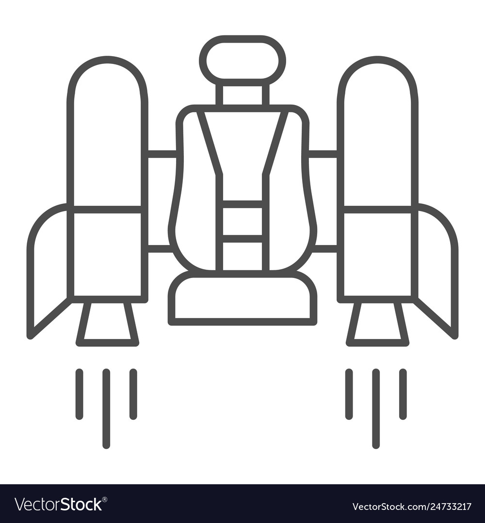 Jetpack Thin Line Icon. Jetpack With A Chair Vector Illustration