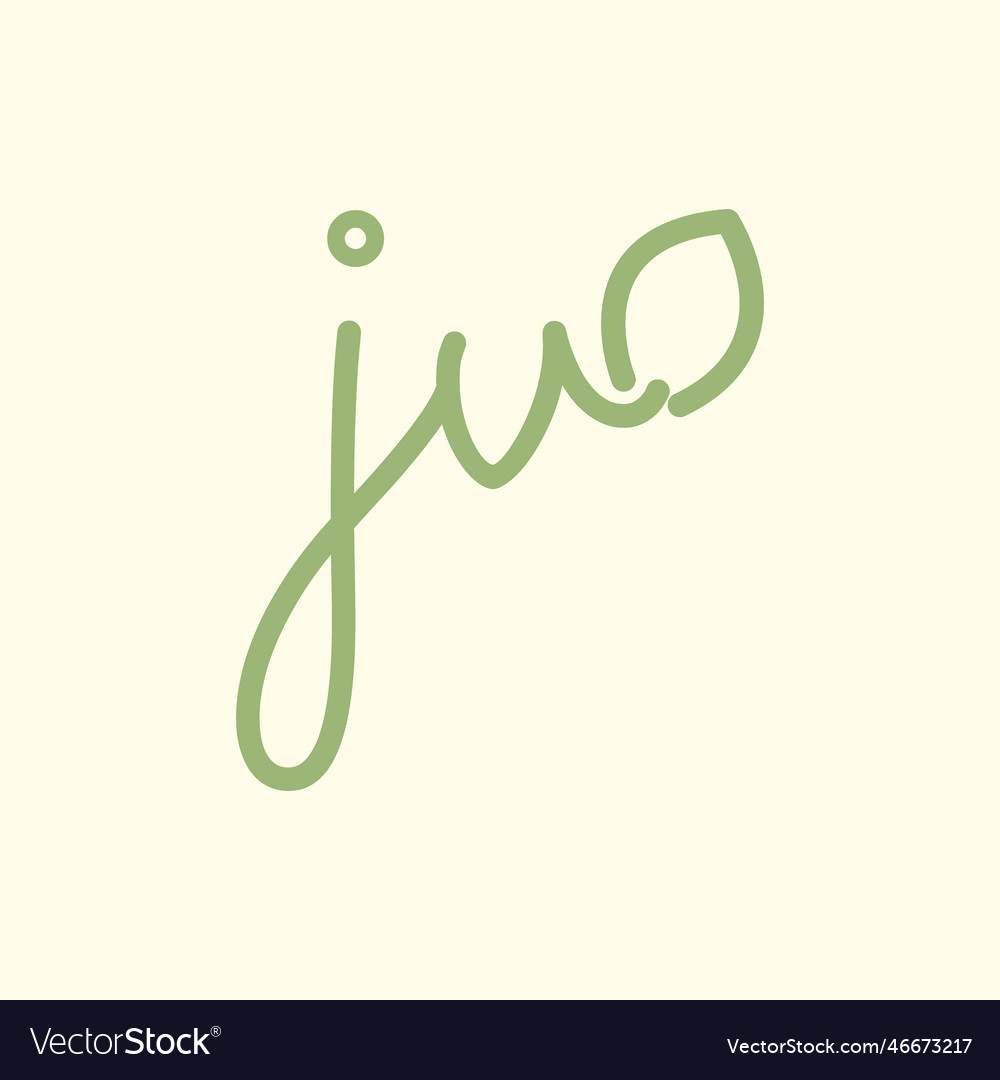 Letter jv line art Blatt Pflanze feminine botanisch