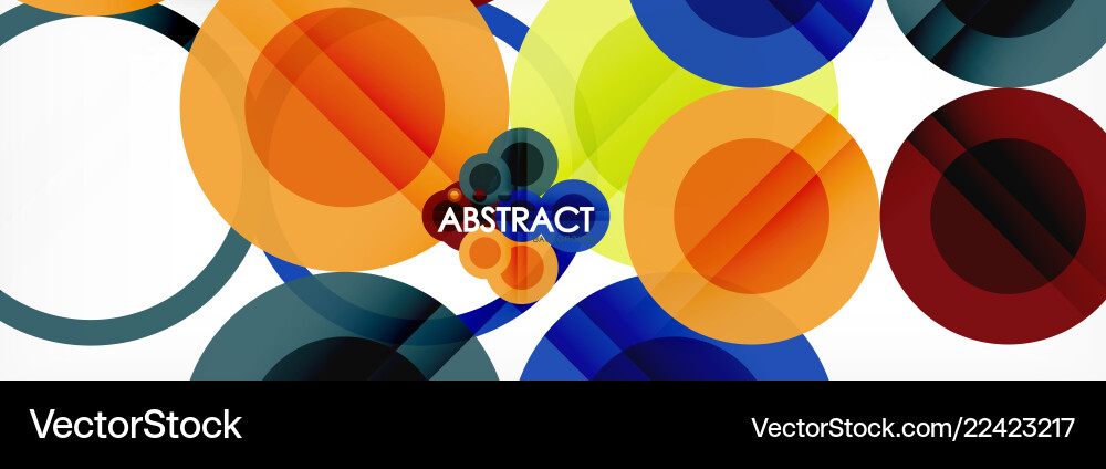 Overlapping circles design background Royalty Free Vector