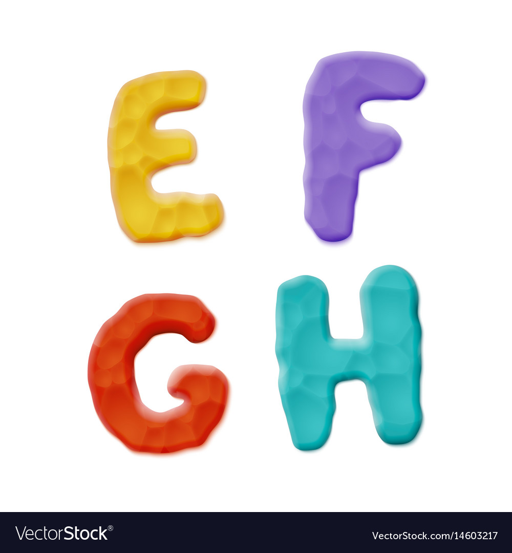 Plasticine Clay Alphabet Royalty Free Vector Image