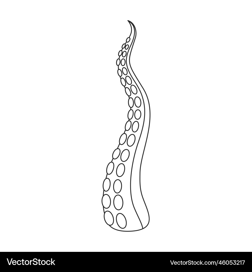 Tentacle of octopus outline icon Royalty Free Vector Image