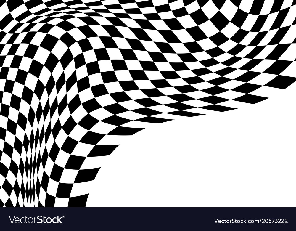 Checkered wave flying black white