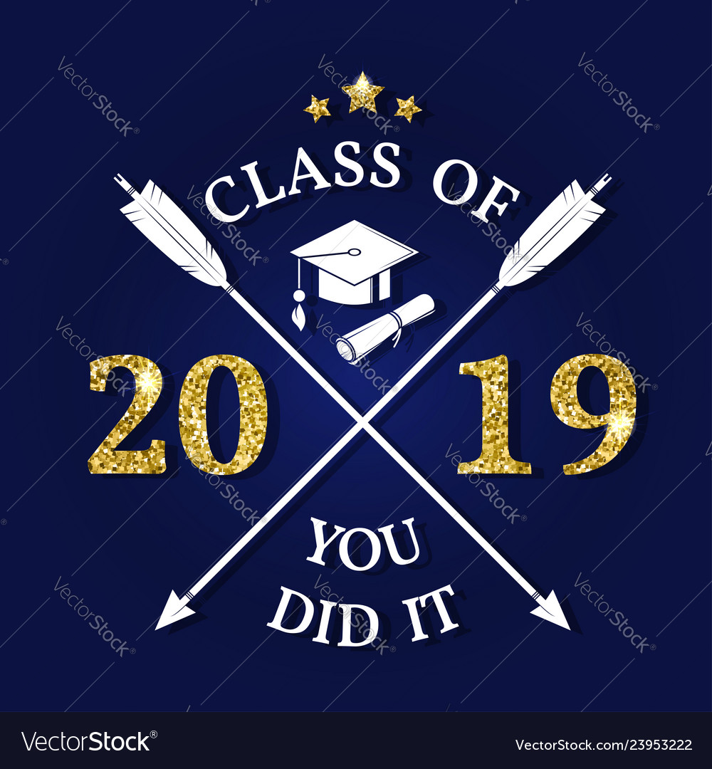 Class of 2019 badge concept for shirt Royalty Free Vector