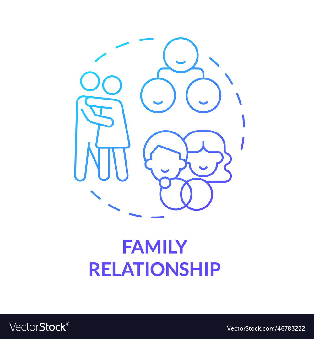 Family relationship blue gradient concept icon Vector Image