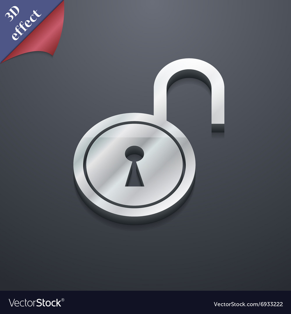 Open lock icon symbol 3d style trendy modern Vector Image