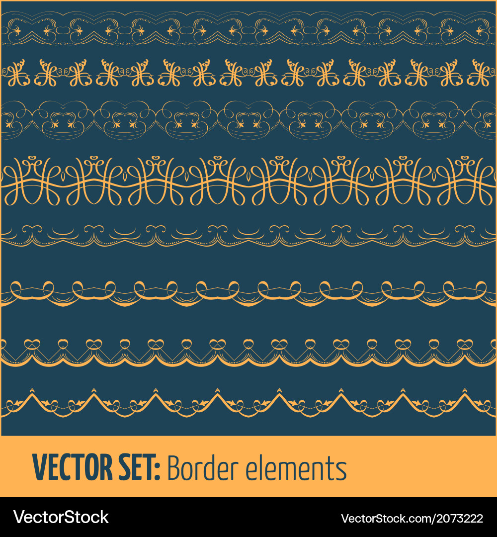 Set of border elements and page decoration Vector Image