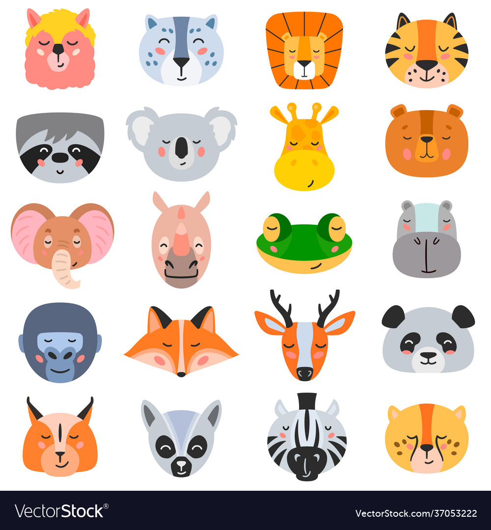 Set various wild animals Royalty Free Vector Image