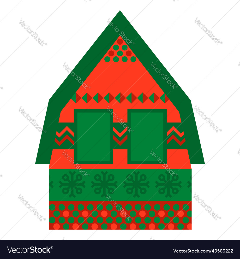 Village hut norwegian national holiday pattern