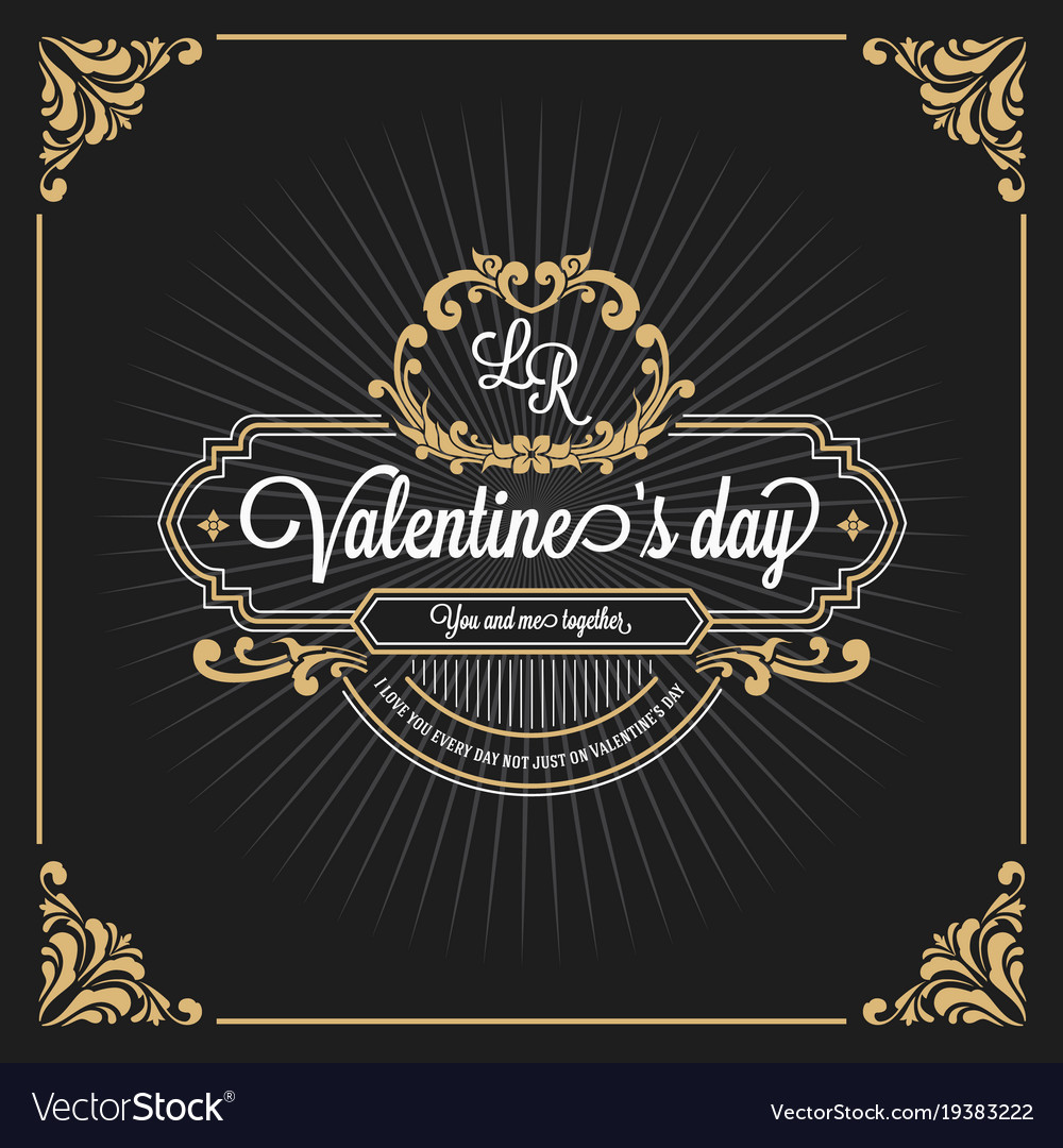 Vintage Luxury Monogram Banner Template Design Vector Image