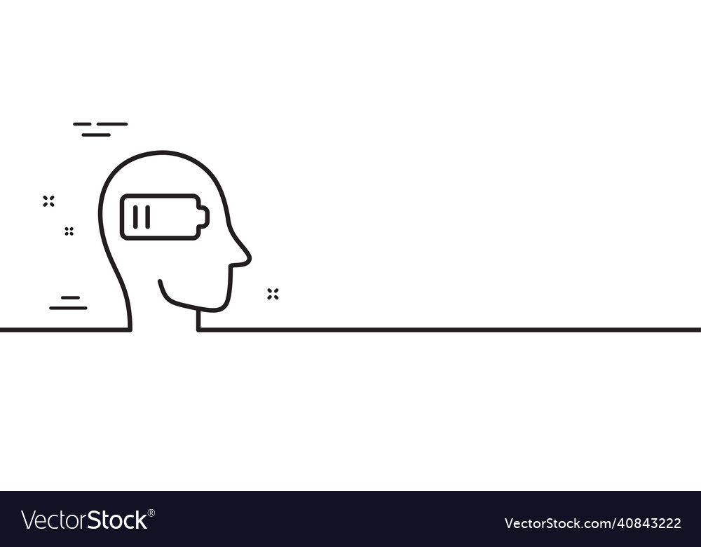 Weariness Line Icon Difficult Fatigue Sign Vector Image