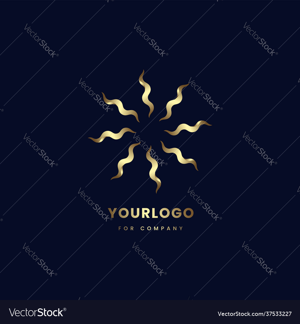 A gradient golden abstract logo design temp Vector Image