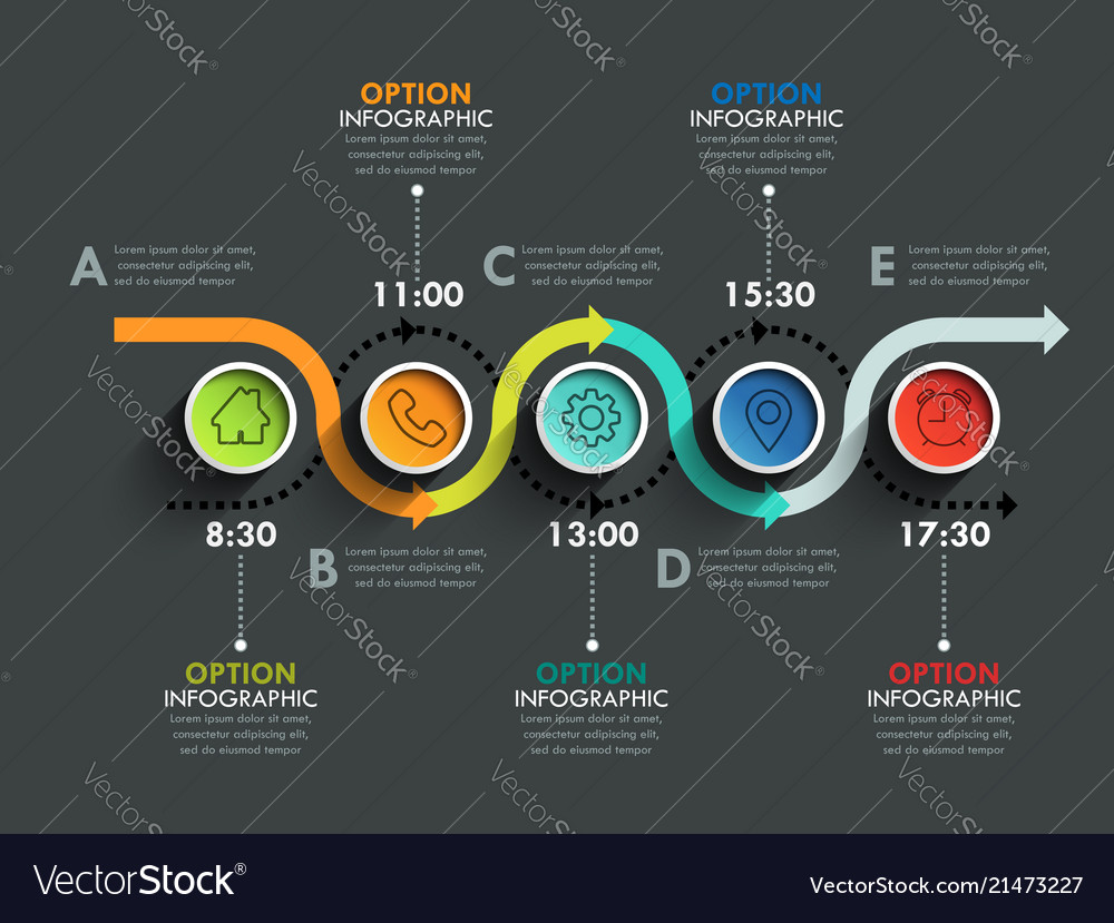 Business circle timeline banner modern Royalty Free Vector