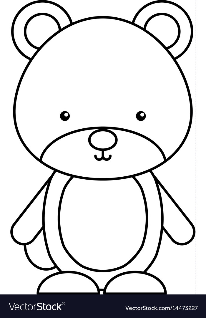 Cute bear woodland icon Royalty Free Vector Image