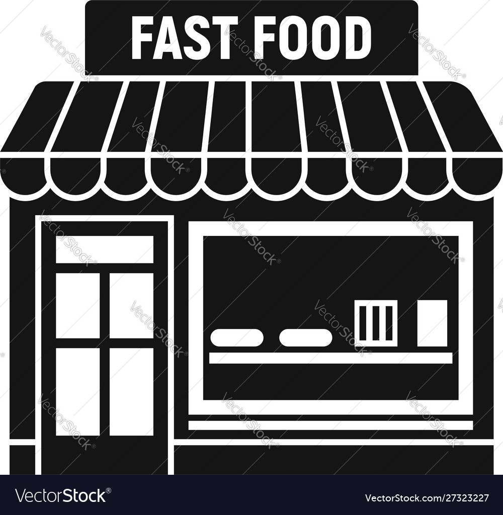 Fast food shop icon simple style Royalty Free Vector Image