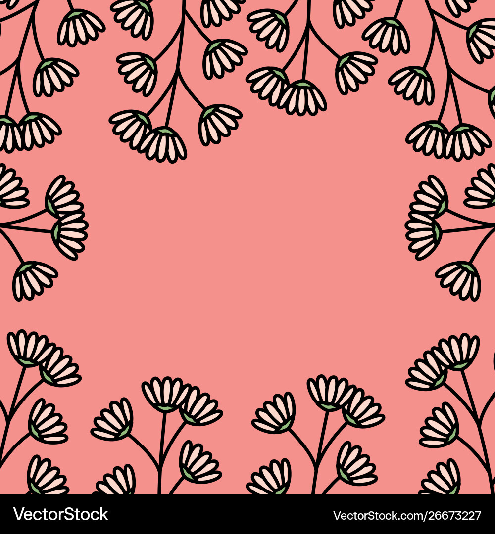 Flowers garden plants decorative frame Royalty Free Vector