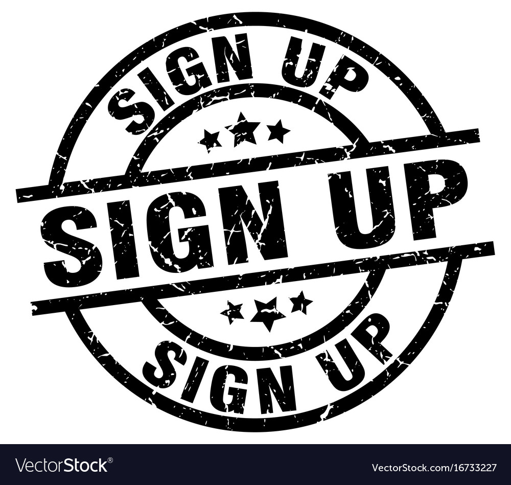 Sign up round grunge black stamp Royalty Free Vector Image