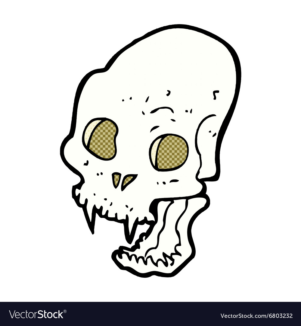 Comic Cartoon Spooky Vampire Skull Royalty Free Vector Image