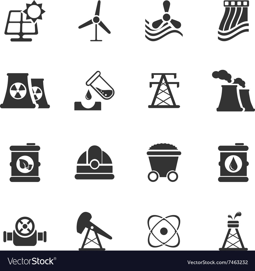 Fuel and power generation icons Royalty Free Vector Image