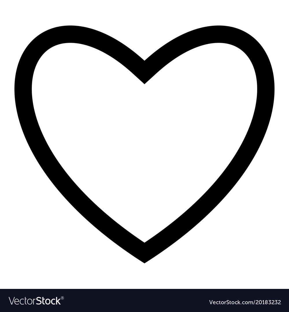 Heart black color icon flat style simple image Vector Image