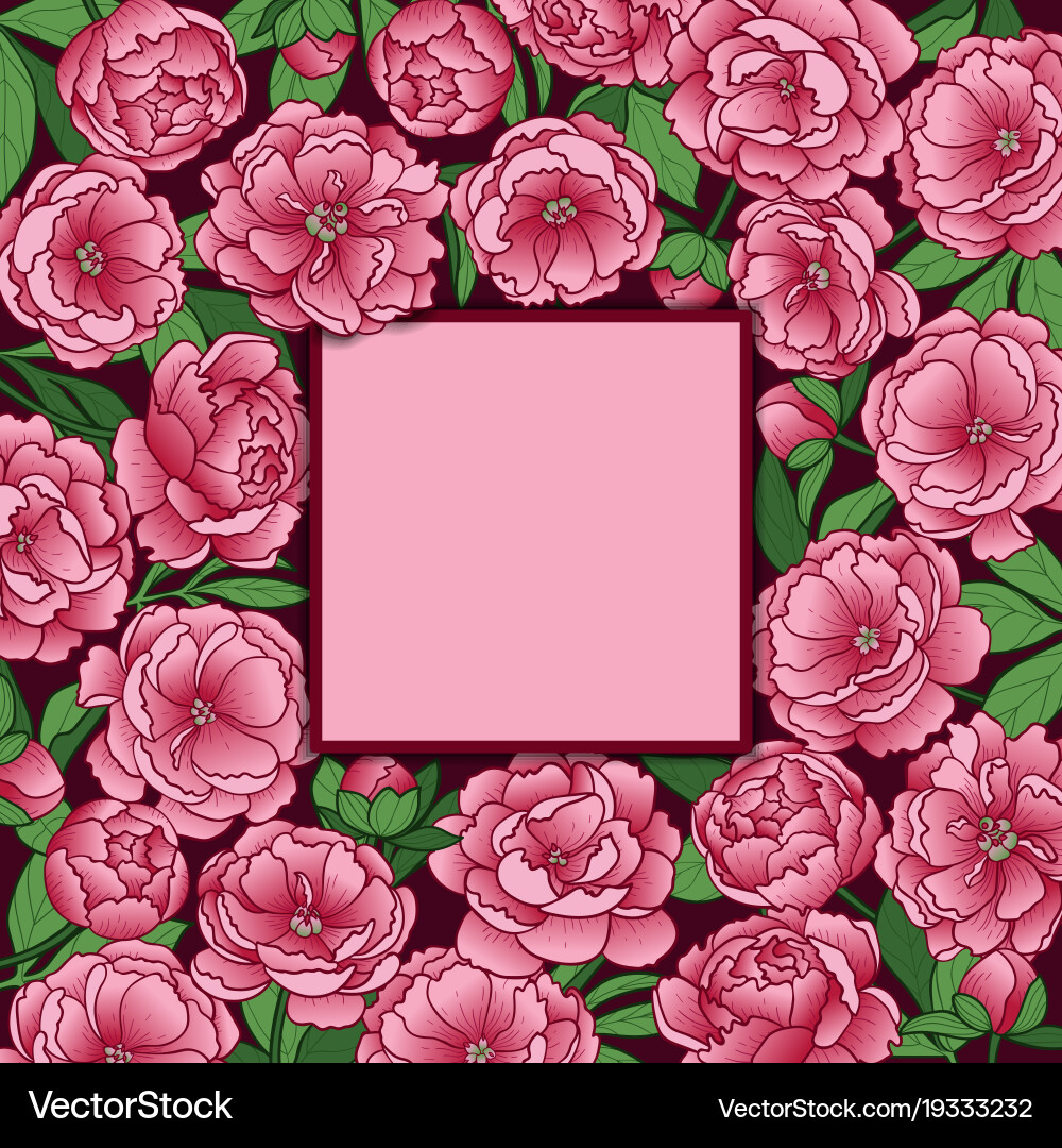 Peonies mock up Royalty Free Vector Image - VectorStock