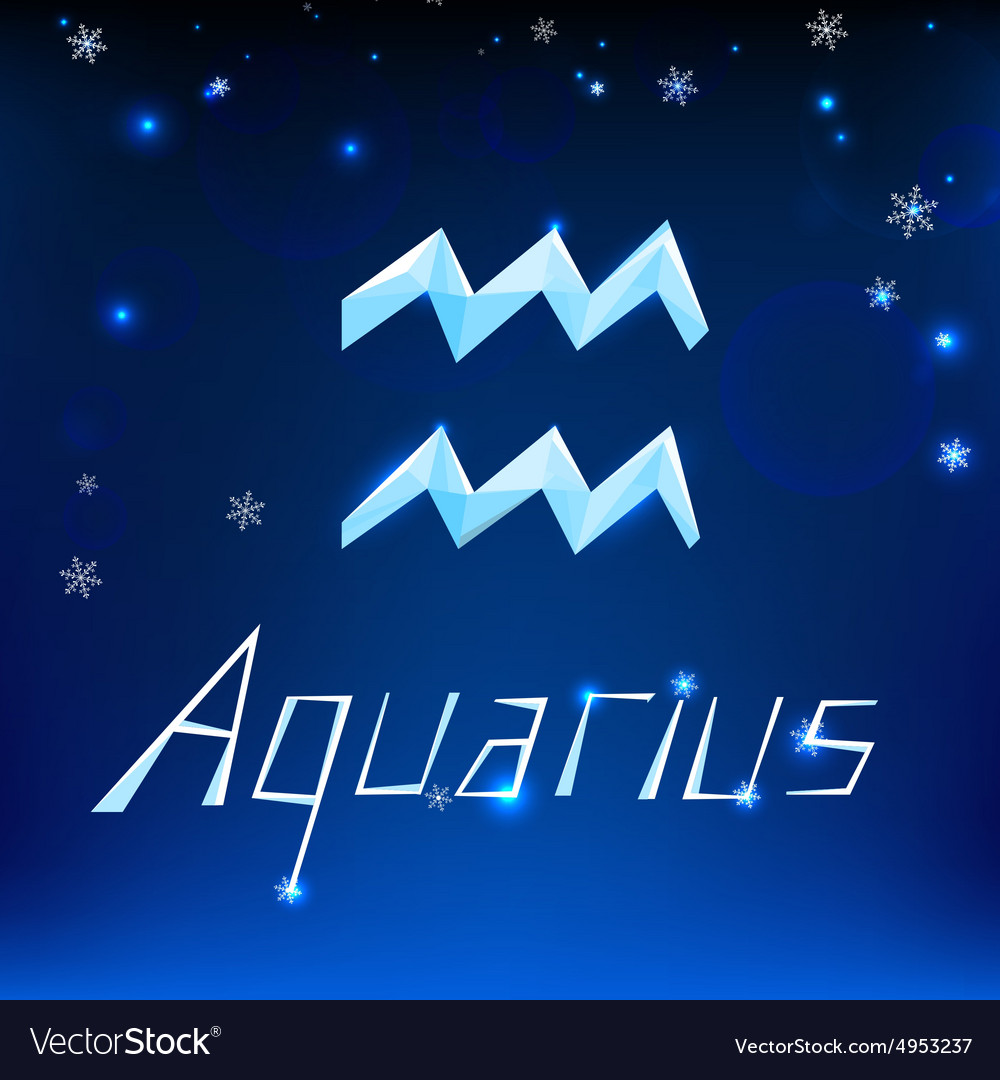 01 aquarius horoscope sign Royalty Free Vector Image