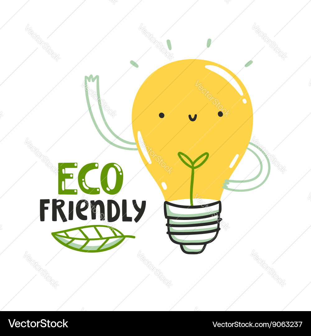 Eco friendly bulb Royalty Free Vector Image - VectorStock