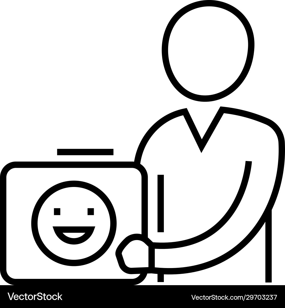 Good mood line icon concept sign outline Vector Image