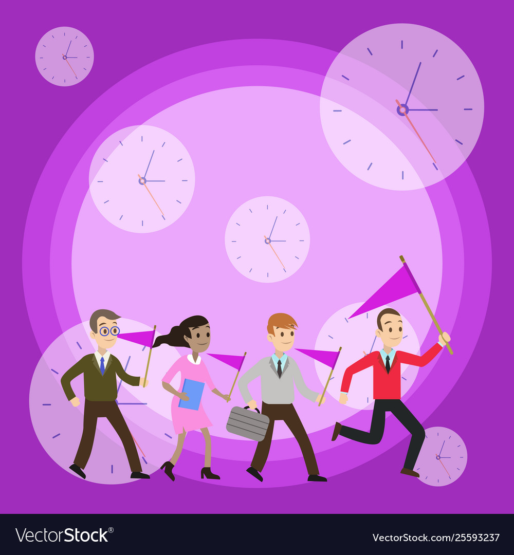 Group business people three men and one woman Vector Image