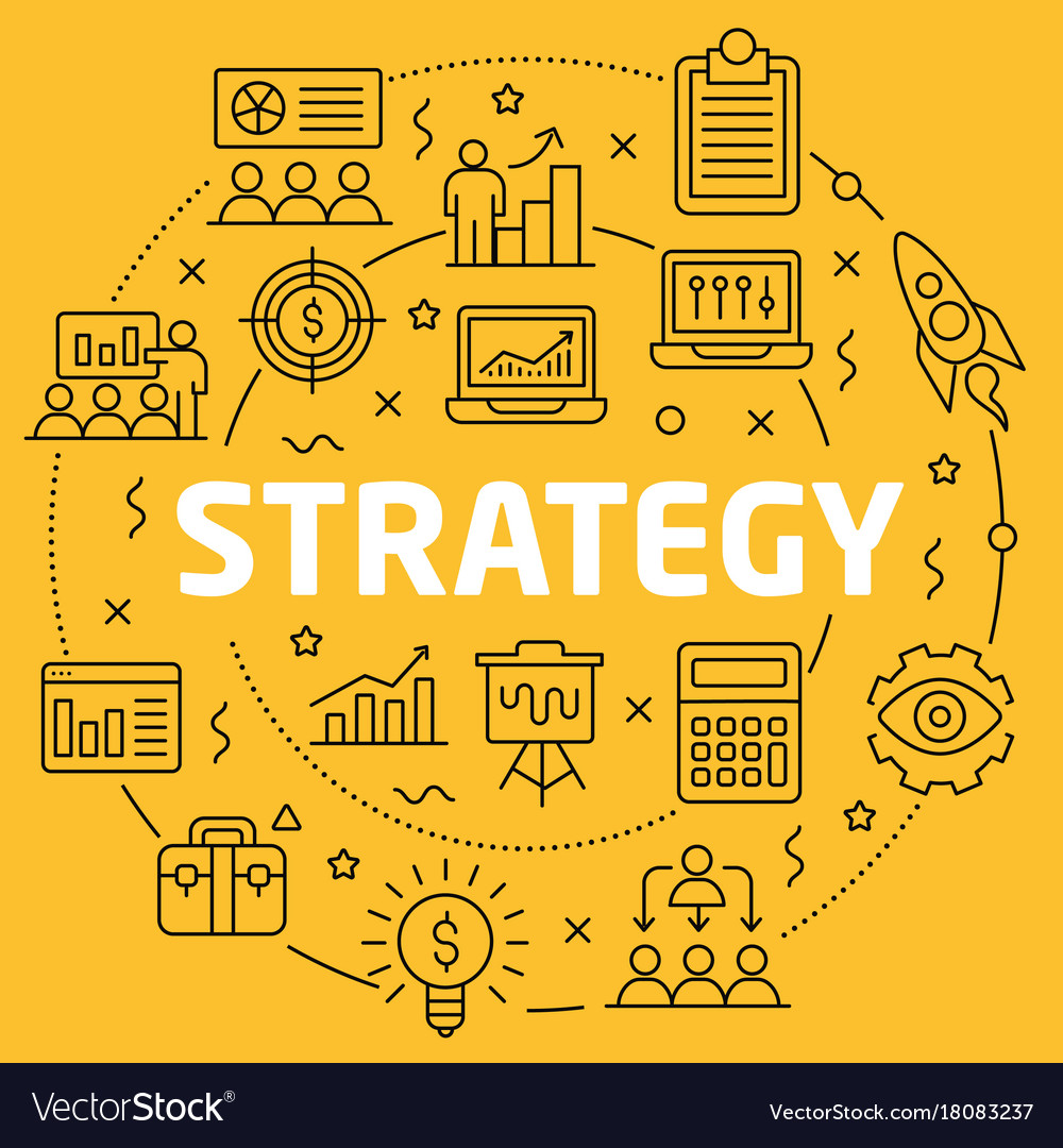 Linear strategy Royalty Free Vector Image - VectorStock