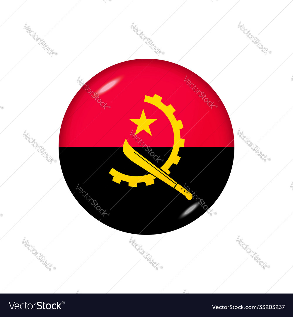 Round flag angola button icon Royalty Free Vector Image