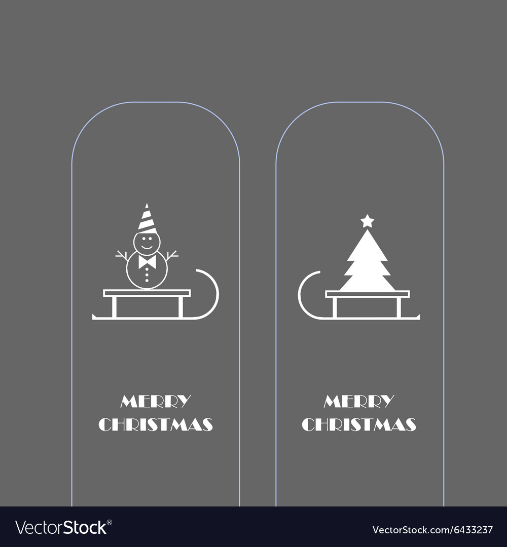 Snowman and christmas tree icons